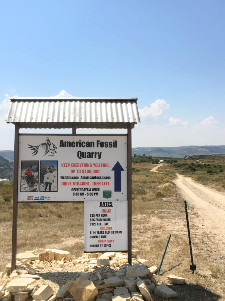 fossil quarry sign